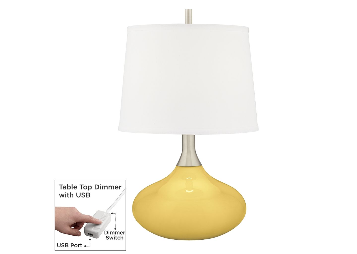 Color Plus Daffodil Felix Modern Table Lamp with Table Top Dimmer